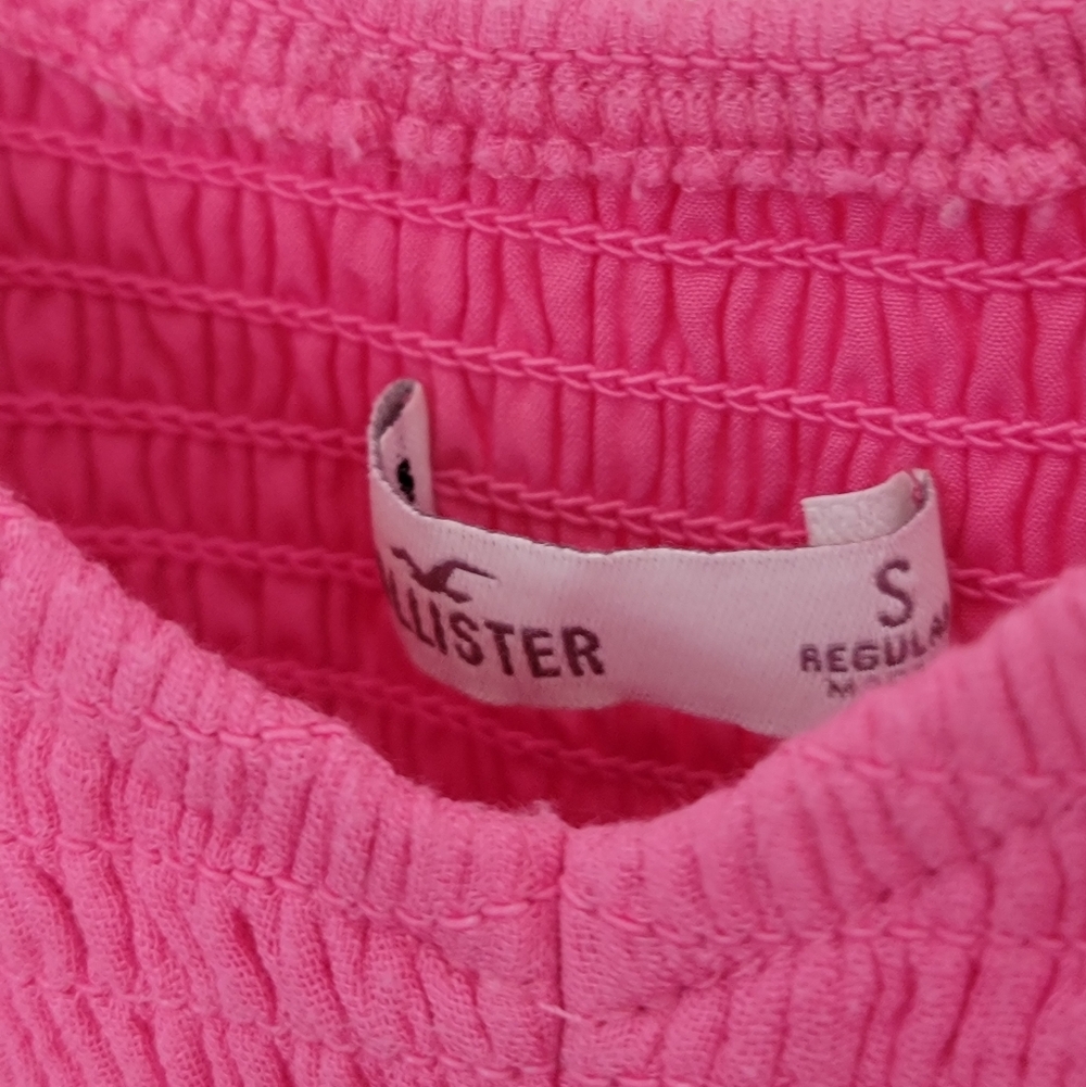HOLLISTER PINK RUFFLE SHOULDER MINI DRESS - Picture 7 of 11
